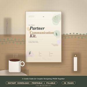 PMDD Workbook for Couples | Partner Communication Kit | PMDD Support Guide | Fillable PDF | Printable Workbook