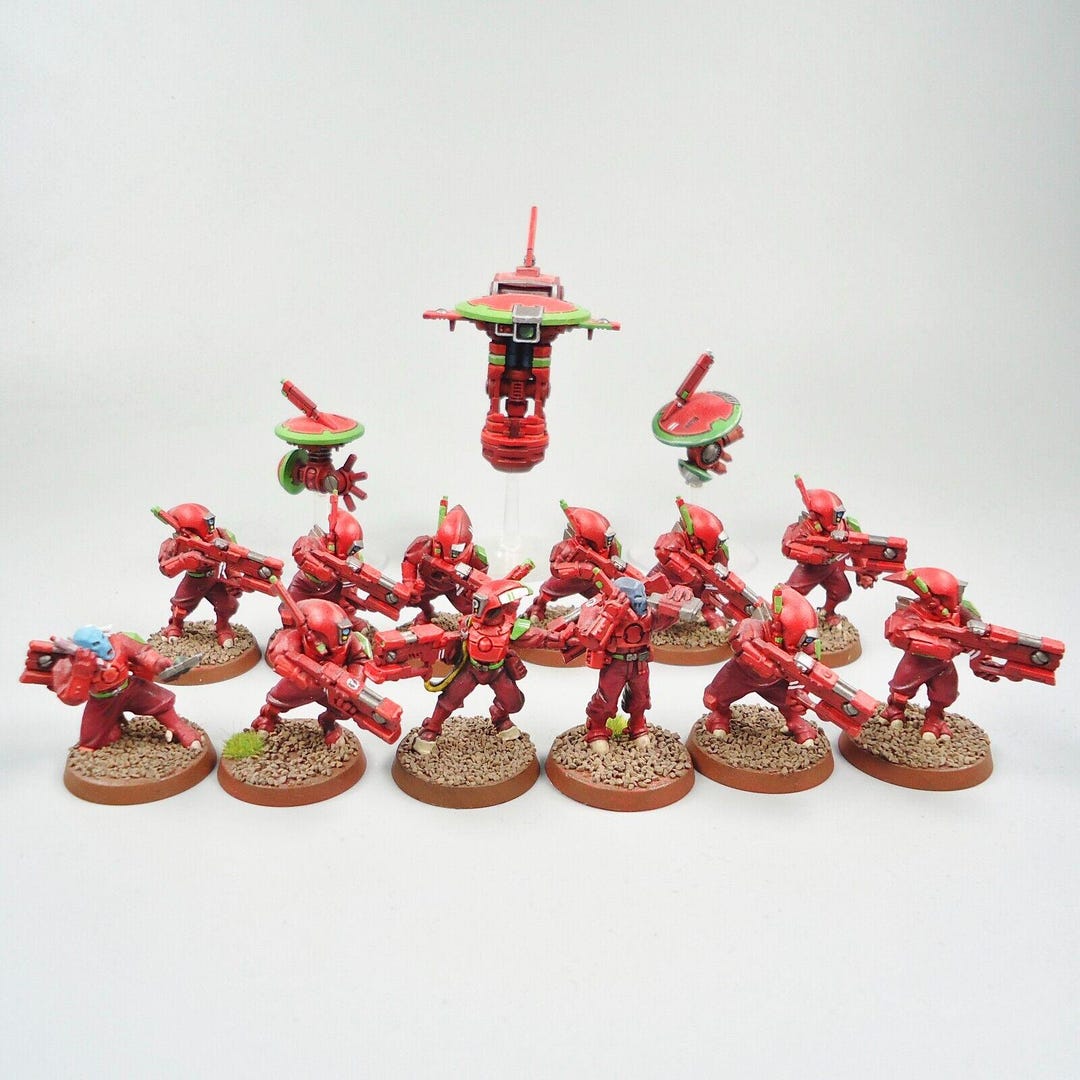 Warhammer 40k Army Tau Empire Pathfinders X12 Painted and Based - Etsy
