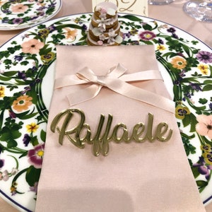Segnaposto personalizzato in Plexiglass nome taglio laser per cerimonie ed eventi
