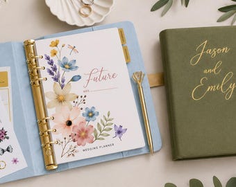 Personalized Wedding Planner Binder, Linen Wedding Organizer, Bride Planning Book