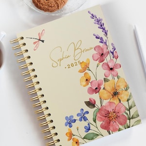 Custom Dated weekly daily planner 2025-2026, spiral bound planner gift for Mom sis, adhd planner adult academic planner