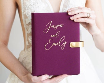 Wedding Planner Book  Personalized Wedding Journal Organizer for Daughter Linen Wedding Planner Binder