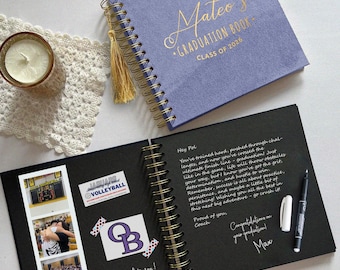 Graduation Guest Book Photo Album 2026, Scrapbook  High School College Graduation Party Sign Book Personalized