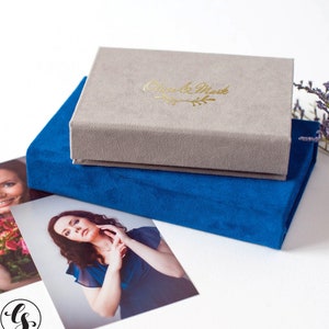 Velvet Photo Box 5x7 | 4x6 | 6x8 Wedding Print Box Boudoir Photo Box Anniversary Gift