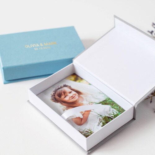 Linen Print Box Photo Box Photo Storage Custom Box Photography Etsy