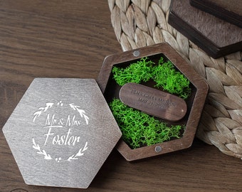 Flash Drive Box Custom USB Case Wedding Wooden USB Stick Personalized Box Packaging