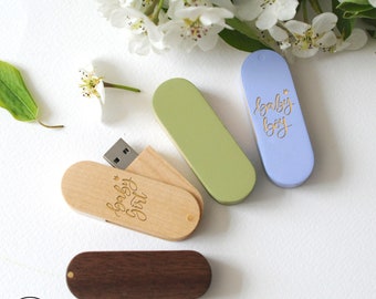 Flash drive. Wedding USB stick personalised with a logo or a text.
