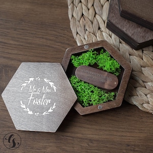Flash Drive Box Custom USB Case Wedding Wooden USB Stick Personalized Box Packaging