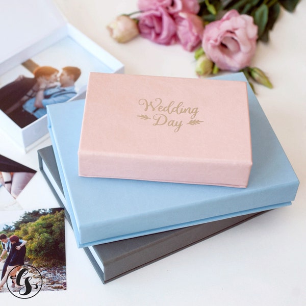 Custom Photo Box Photography Print box 4x6, 5x7, and 6x8 Wedding Memory box Keepsake box