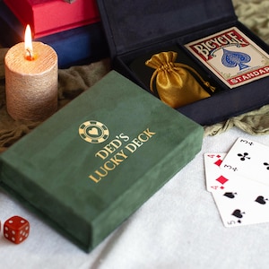 Playing Cards Box for 2-4 Deck, Custom Father's Day Gift - Poker Gift for Him