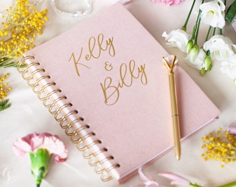 Wedding planning book organaizer, personalized bride journal notebook, custom engagement gift for wedding preparation
