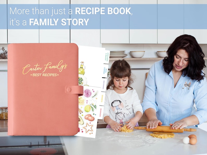 Personalized Cookbook Binder, Custom Recipe Journal, Godmother Gift. Mom Gifts From Daughter image 9