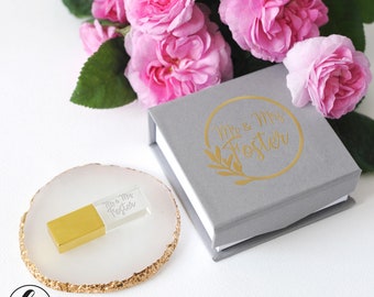 Custom USB Box and USB Flash Drive Wedding USB drive Packaging usb Case Glass Crystal usb