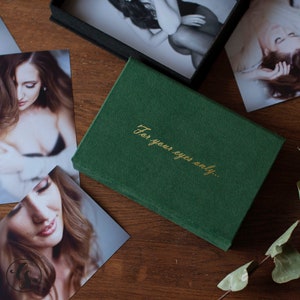 Personalized Photo Box, Boudoir Photo Box, Velvet Photo box 4x6, 5x7, 6x8, Gift for Husband Boyfriend, Photo Storage.