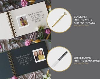 Black Pen or White Marker for Guest Book, Photo Album Add On