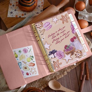 Roze kookboek - Moederdagcadeau - gepersonaliseerd leerboek leer