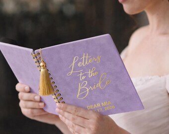 Letters to the Bride Scrapbook, Bridal Shower Keepsake Book with Envelopes for Bachelorette Party