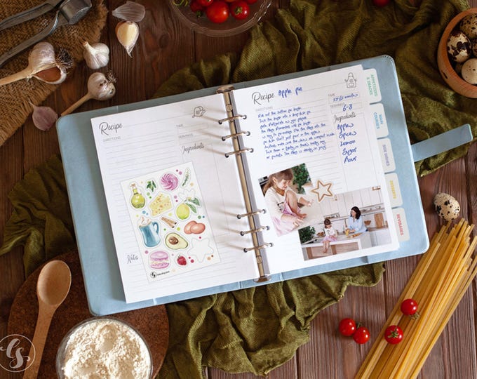 Recipe Book with Dividers Cookbook, Custom Recipe Journal for Mom, Family Recipe Book Blank, Personalized Gifts for Mother's Day