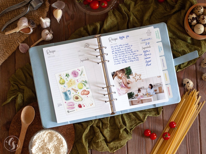 Recipe Book with Dividers Cookbook, Custom Recipe Journal for Mom, Family Recipe Book Blank
