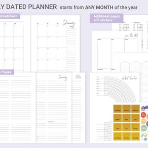 Custom Dated weekly daily planner 2026-27, spiral bound planner gift for Mom sis, adhd adult planner Wildflower immagine 6
