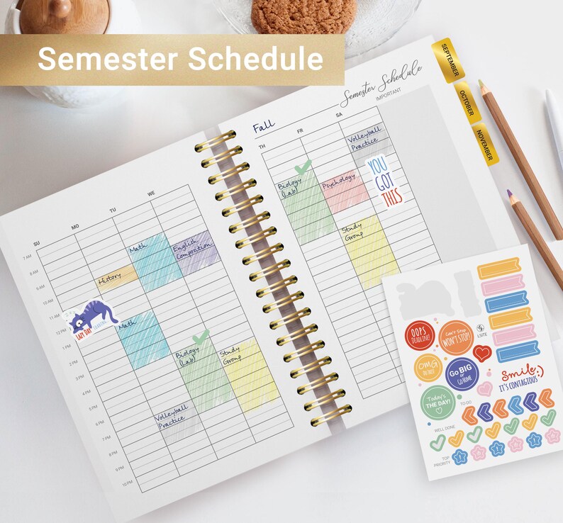 2025-2026 Study Planner Academic Planner for School, Nursing School, College or University. Teacher Planner Organaizer. ADHD Undated Planner