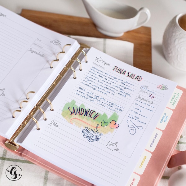 Cuaderno de recetas personalizado, regalo de Navidad, regalos de tercer aniversario para ella, carpeta de libros de cocina personalizada, regalo de cumpleaños para la esposa, aniversario de cuero