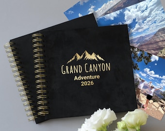 USA National Park Adventure Book Scrapbook, Personalized Travel Photo Album with Pocket for Maps and Tickets