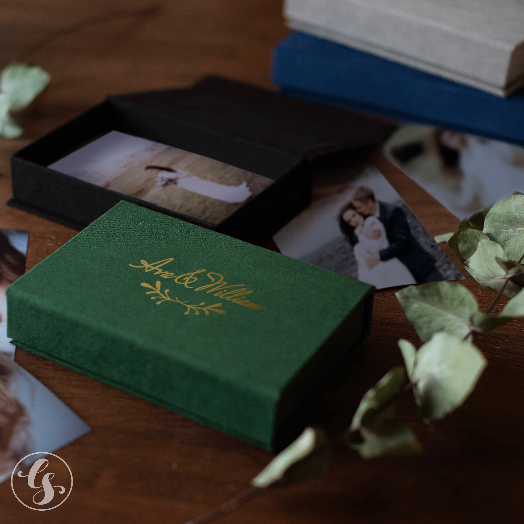 Velvet Photo Box 5x7 4x6 6x8 Wedding Print Box Boudoir Photo Box  Anniversary Gift 