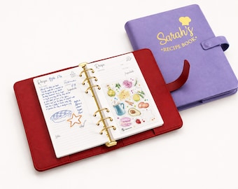Personalized Wedding Recipe Book for Couples, Custom Family Cookbook Binder with Dividers