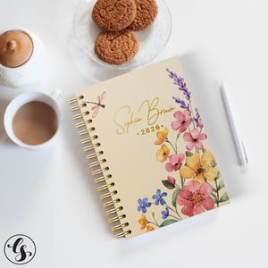 Daily Weekly Dated Planner Spiral Flower Blossom Hardcover – 2026 Personalized Gifts for Her Coworker on Christmas