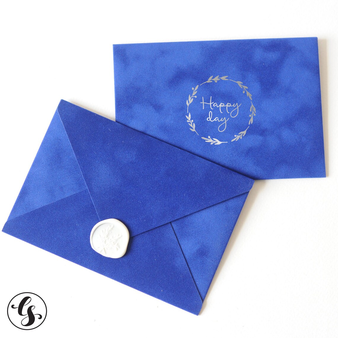 Enveloppe photo en velours avec timbre de sceau de cire | Etsy