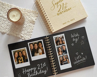 Custom Guest Book 21th 30th 40th, 50th, 60th, 70th Birthday Decor. Birthday Photo Album - Party GuestBook Polaroid Instax Photobooth