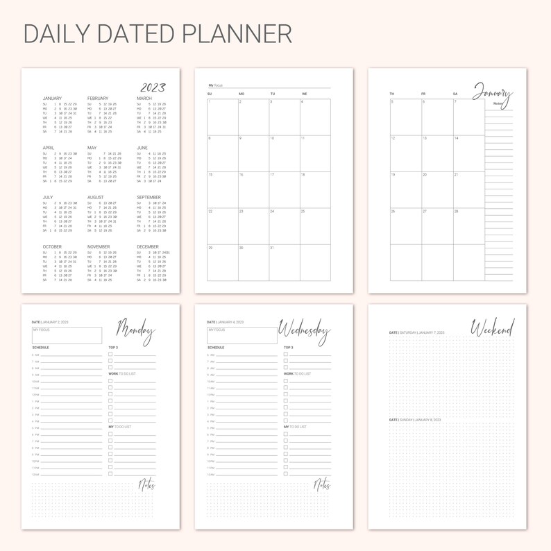 Weekly Hourly Planner 2023 for Women Custom Planner Gift for Etsy