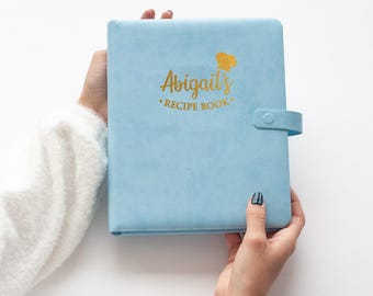 Personalized Recipe Binder, Custom Eco-Leather Cookbook Journal