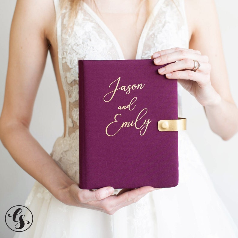 Wedding Planner Book Personalized Wedding Journal Organizer for Daughter Linen Wedding Planner Binder image 1