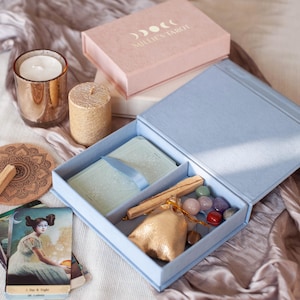 Samt Tarot Kartenhalter für 1-3 Decks, Muttertagsgeschenk, Orakel Karten Box, Kristall Aufbewahrungsbox Tarot Zubehör