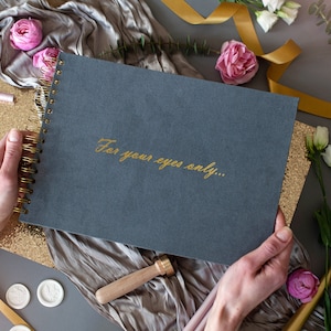 Boudoir photo album gift wedding for him, for your eyes only photo book for groom, anniversary gift for husband