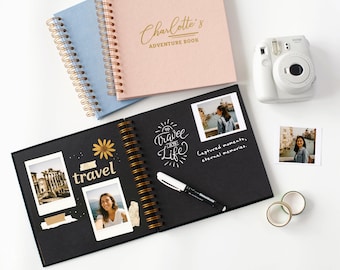 Adventure Book Scrapbook Photo Album, Bucket List Book Our Adventure Memory Book Personalized Anniversary Gift for Him