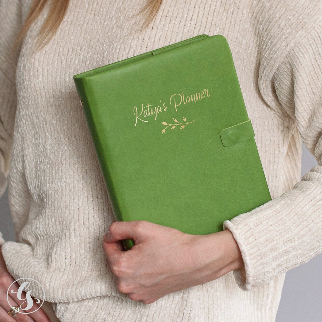 A5 Planner Binder Personalized Daily Planner 20242025, Faux Leather Organaizer 6 Ring Binder