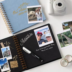 Our Adventure Book Scrapbook Couples Travel Book, Bucket List Album Personalized Anniversary Gift for Boyfriend