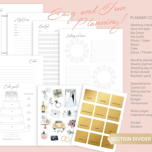 Wedding Planner Inserts A5 and A6 Wedding Planner Refills pages A5 and A6