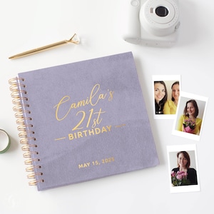 Polaroid Guest Book for Birthday – Photo Memory Album, Sign In Book, Instant Photo Scrapbook, Custom GuestBook