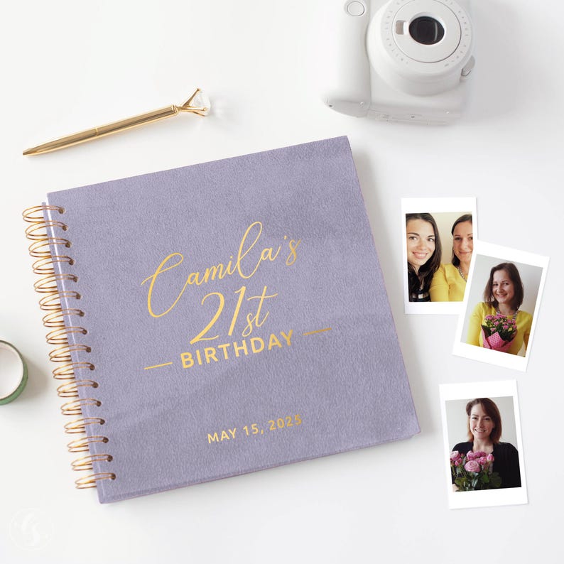 Polaroid Guest Book for Birthday – Photo Memory Album, Sign In Book, Instant Photo Scrapbook, Custom GuestBook
