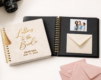Letters to the Bride Scrapbook Personalized Bride Memory Book with Envelopes for Bachelorette Bridal Shower