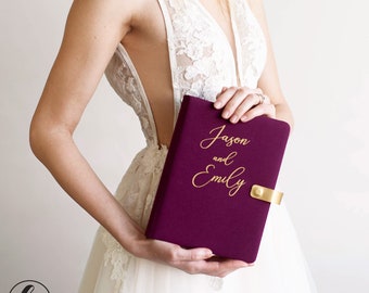 Linen Planner for Wedding Personalized Engagement Organaizer Gift for Bride