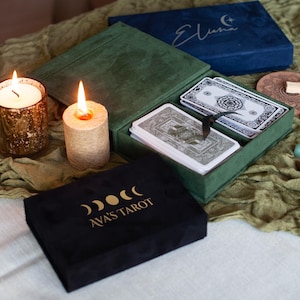 Porte-cartes de tarot, cadeau spirituel personnalisé, boîte de cartes de tarot en velours pour 1 à 3 jeux. Pochette et emballage pour cartes d'accessoires de tarot