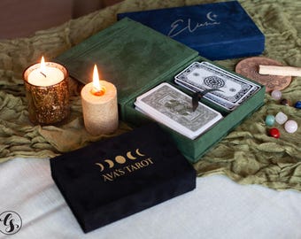 Tarot Deck Box Custom Oracle Cards keepsake, Crystal storage box Tarot Accessories Witchy Gifts