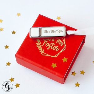 USB drive Red Box Engraved USB Case Wedding USB Stick Personalized Flash Drives