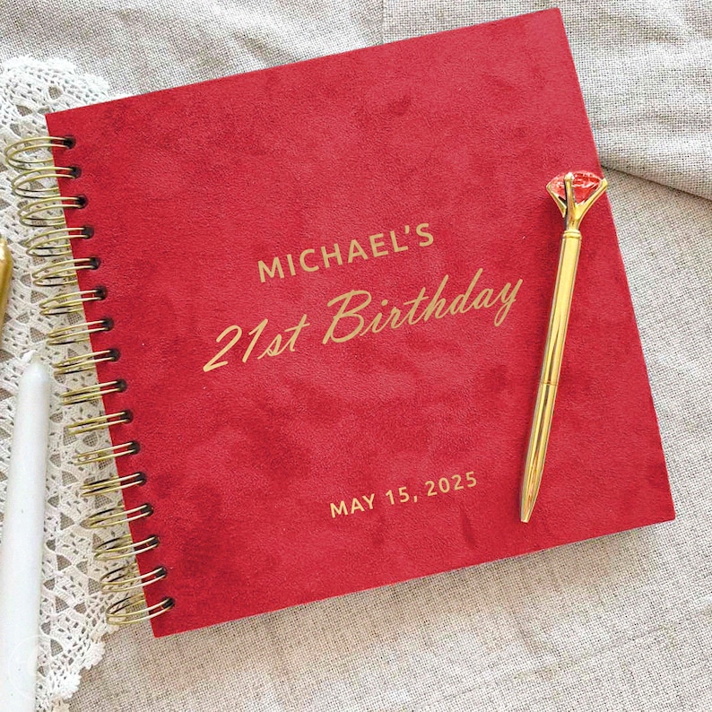 Custom Guest Book 21th 30th 40th, 50th, 60th, 70th Birthday Decor. Birthday Photo Album - Party GuestBook Polaroid Instax Photobooth