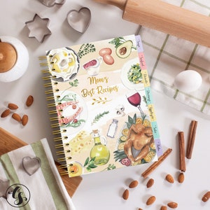 Spiral Cookbook  Custom Baking Gifts for Mother's day, Blank Recipe Book, Handmade Recipe Book Personalized Recipe Journal